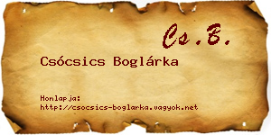 Csócsics Boglárka névjegykártya